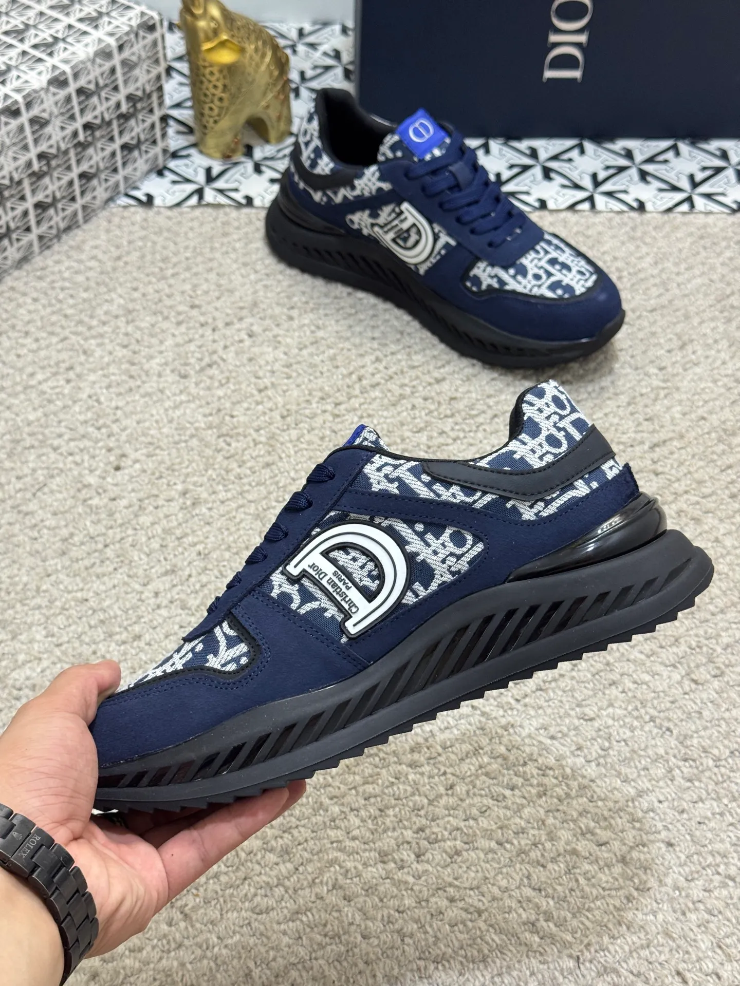 Men's men's shoes 💰440 [New model] 🐞🐞Top original - Dior 🆕 Low-top B02 casual sports shoes, carefully made of first-layer cowhide with canvas, comfortable and breathable ~ rubber soles, enhance style. Fashionable and versatile, it can complement any look. Featuring an exquisite design that is uniquely dynamic and modern, this shoe is part of Dior's legacy and embodies modern elegance. Size: 38-44 (45 customized